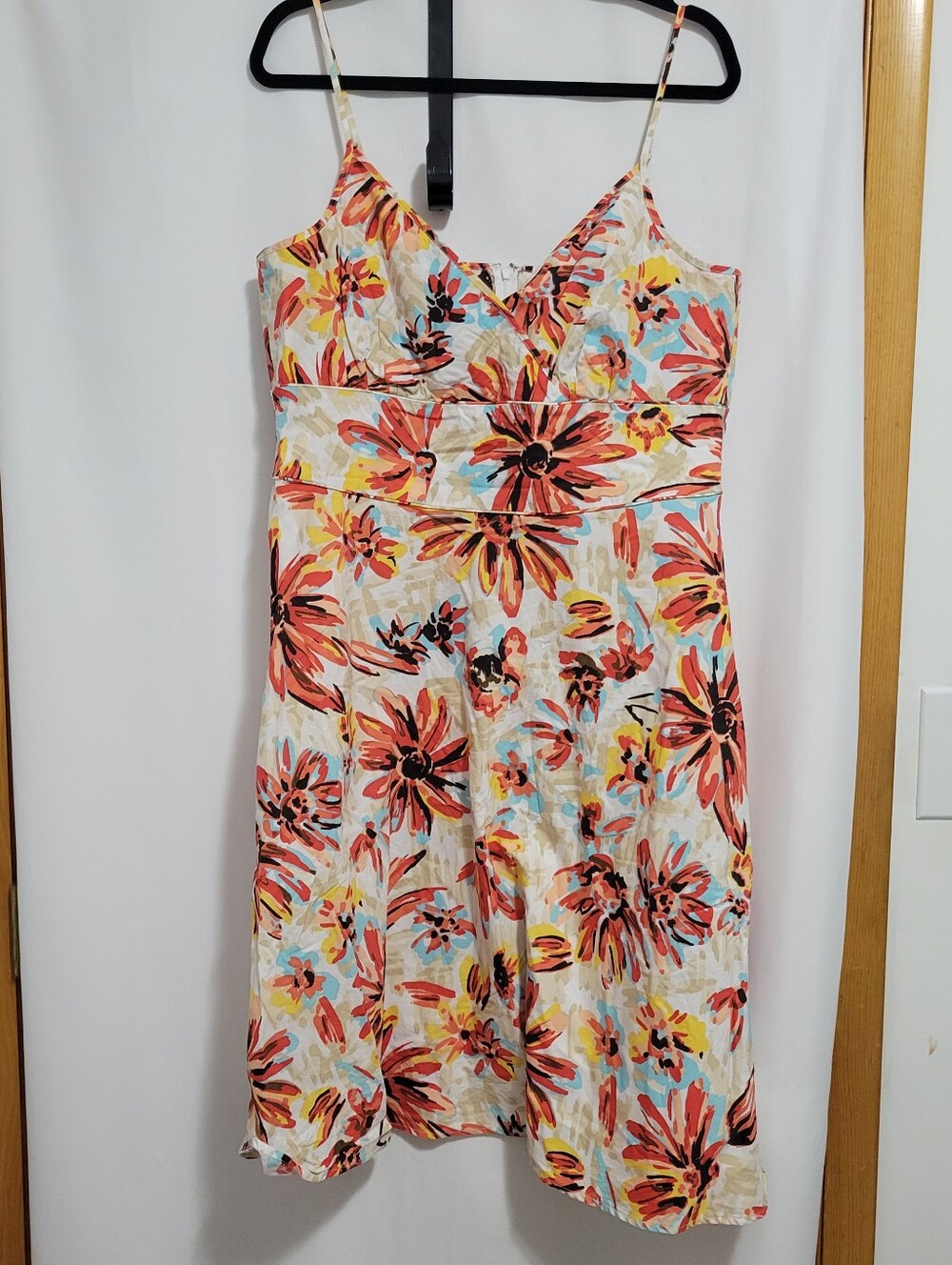 New York & Company Multicolor Floral Spaghetti-Strap Dress, Size 18